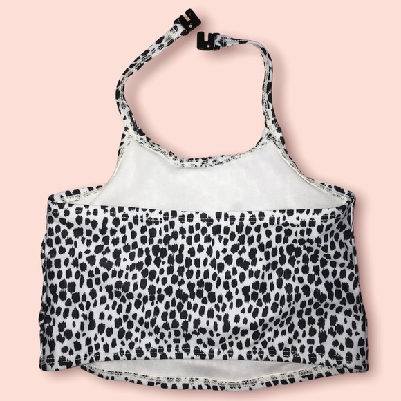 Old Navy 2-Piece Black & White Ruffle Snow Leopard Print Bikini.  Girl Size 5T. - Picture 6 of 7